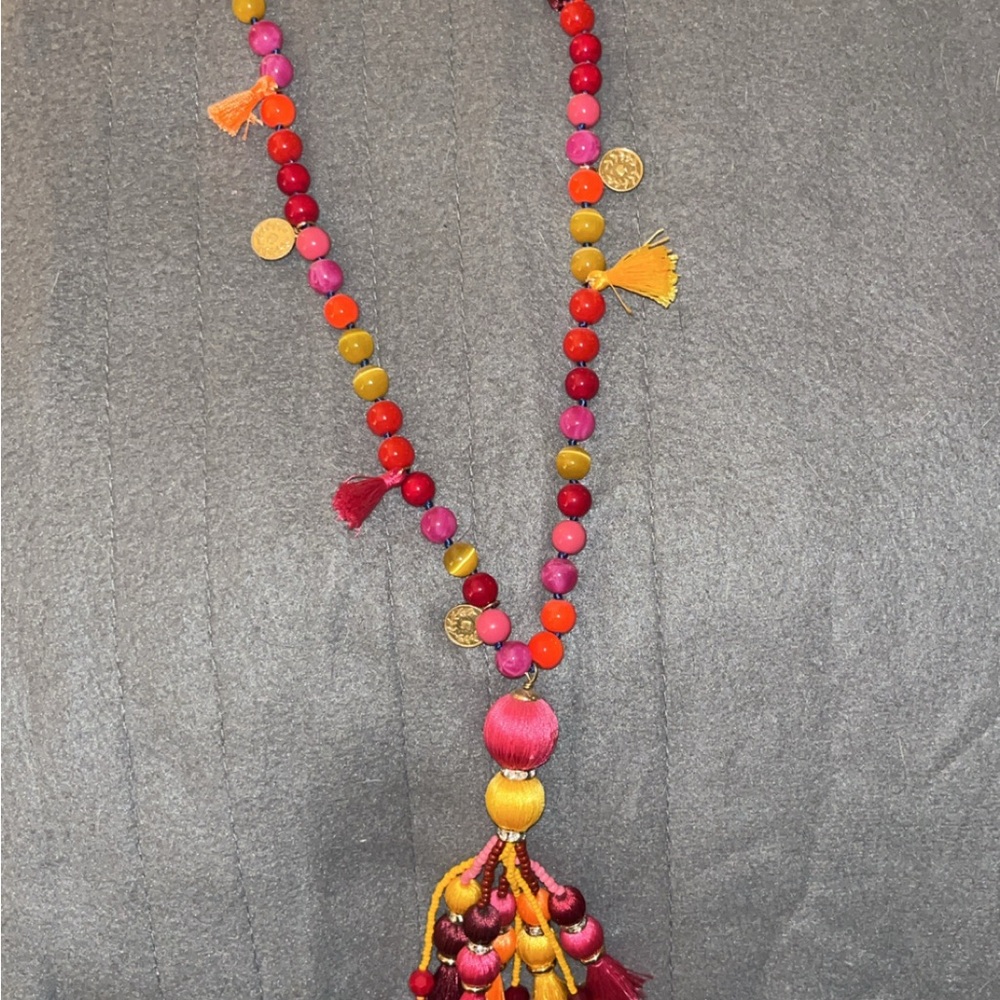 Kate Spade Colorful Beaded Necklace with Tassels